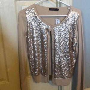 The Limited sequined gold cardigan